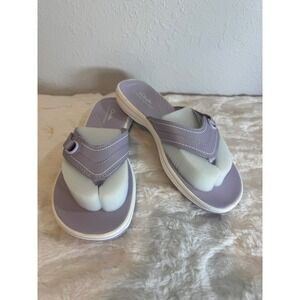 Clarks Cloudsteppers Breeze Reyna Lavender Flip Flop Sandals Womens 8 M New